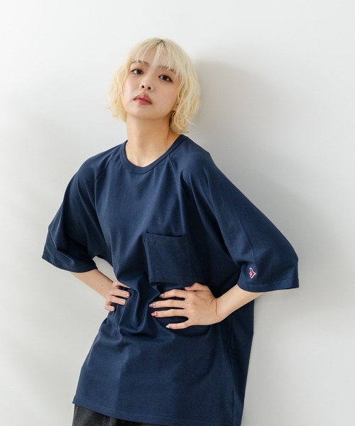 SAVIER(サビアー)の「【SAVIER/サビアー】×【ZERO STAIN/ゼロステイン】コラボ ラグランスリーブ ポケット付 Tシャツ(Tシャツ/カットソー・メンズ・ホワイト/ブラック/ネイビー/アイボリー・MEDIUM/LARGE)」の6枚目の写真