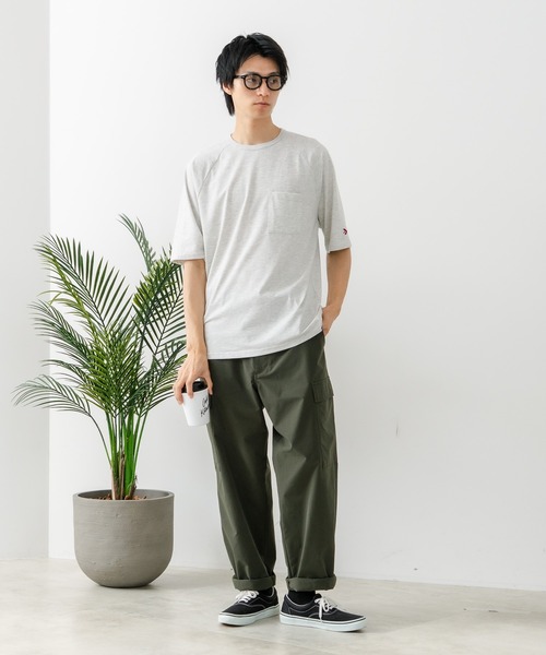 SAVIER(サビアー)の「【SAVIER/サビアー】×【ZERO STAIN/ゼロステイン】コラボ ラグランスリーブ ポケット付 Tシャツ(Tシャツ/カットソー・メンズ・ホワイト/ブラック/ネイビー/アイボリー・MEDIUM/LARGE)」の7枚目の写真