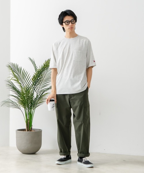 SAVIER(サビアー)の「【SAVIER/サビアー】×【ZERO STAIN/ゼロステイン】コラボ ラグランスリーブ ポケット付 Tシャツ(Tシャツ/カットソー・メンズ・ホワイト/ブラック/ネイビー/アイボリー・MEDIUM/LARGE)」の8枚目の写真