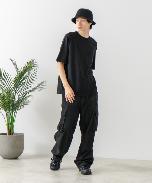 SAVIER(サビアー)の「【SAVIER/サビアー】×【ZERO STAIN/ゼロステイン】コラボ ラグランスリーブ ポケット付 Tシャツ(Tシャツ/カットソー・メンズ・ホワイト/ブラック/ネイビー/アイボリー・MEDIUM/LARGE)」の13枚目の写真