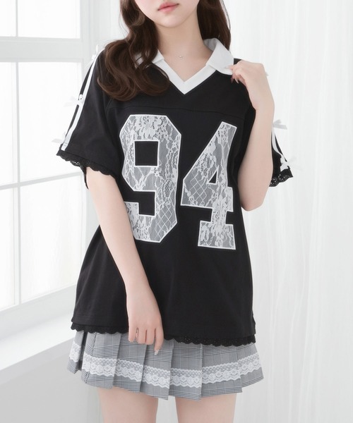 DearMyLoveRose(ディアマイラブローズ)の「ナンバー入りビッグTシャツ【大きいサイズ有り】(Tシャツ/カットソー・レディース・ブラック/ベビーピンク/ホワイト・LL~3L/M-L)」の2枚目の写真