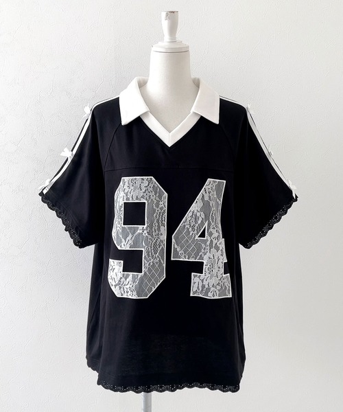 DearMyLoveRose(ディアマイラブローズ)の「ナンバー入りビッグTシャツ【大きいサイズ有り】(Tシャツ/カットソー・レディース・ブラック/ベビーピンク/ホワイト・LL~3L/M-L)」の5枚目の写真