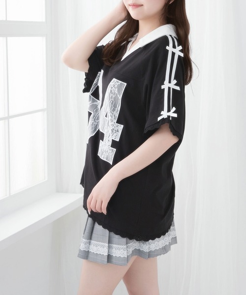DearMyLoveRose(ディアマイラブローズ)の「ナンバー入りビッグTシャツ【大きいサイズ有り】(Tシャツ/カットソー・レディース・ブラック/ベビーピンク/ホワイト・LL~3L/M-L)」の15枚目の写真