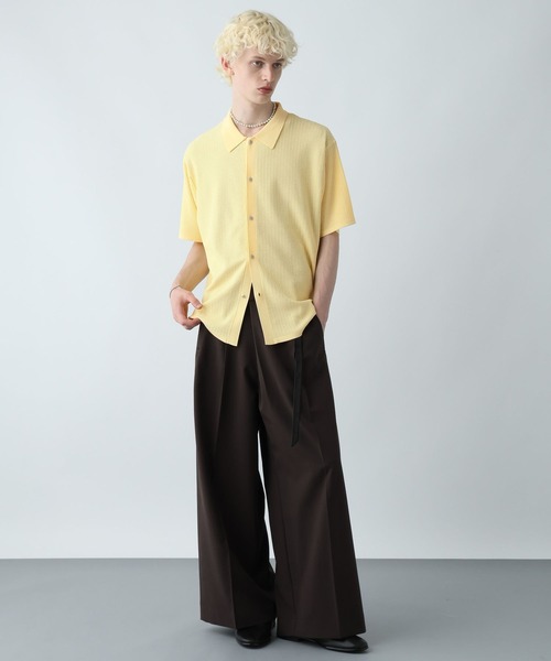 HARE(ハレ)の「パールボタンニットシャツ(HARE)(シャツ/ブラウス・メンズ・イエロー/ブラック/ホワイト/ネイビー・FREE)」の10枚目の写真