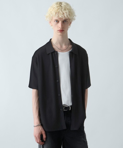 HARE(ハレ)の「パールボタンニットシャツ(HARE)(シャツ/ブラウス・メンズ・イエロー/ブラック/ホワイト/ネイビー・FREE)」の15枚目の写真