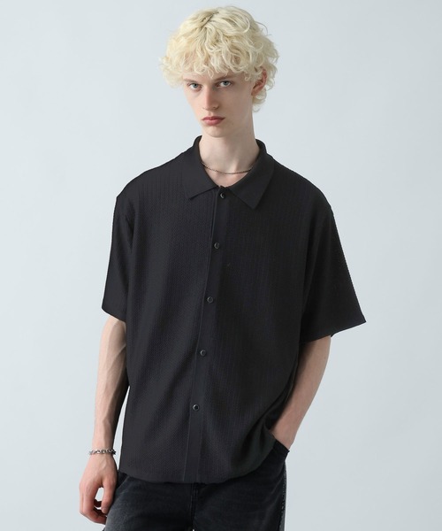 HARE(ハレ)の「パールボタンニットシャツ(HARE)(シャツ/ブラウス・メンズ・イエロー/ブラック/ホワイト/ネイビー・FREE)」の16枚目の写真