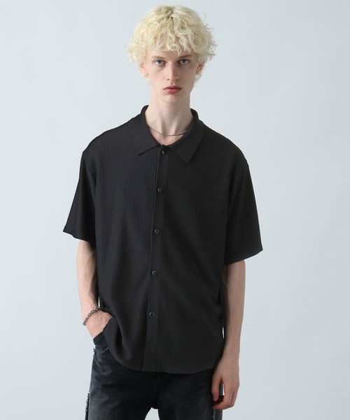 HARE(ハレ)の「パールボタンニットシャツ(HARE)(シャツ/ブラウス・メンズ・イエロー/ブラック/ホワイト/ネイビー・FREE)」の17枚目の写真