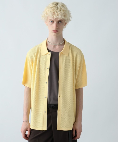 HARE(ハレ)の「パールボタンニットシャツ(HARE)(シャツ/ブラウス・メンズ・イエロー/ブラック/ホワイト/ネイビー・FREE)」の20枚目の写真