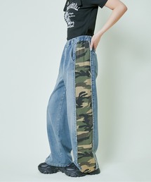 GORGE | 《メイサイ切替ワイド》サイドラインデニムパンツ/インパクトデザイン(デニムパンツ)