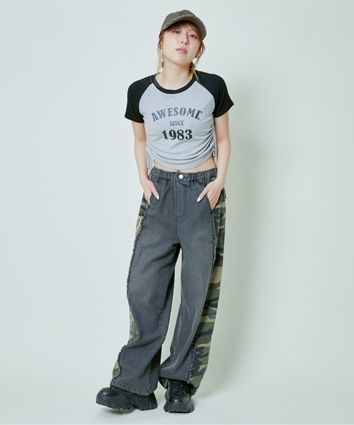 GORGE（ゴージ）の「《メイサイ切替ワイド》サイドラインデニムパンツ／インパクトデザイン（デニムパンツ・レディース・ブルー/ブラック・F）」の6枚目の写真