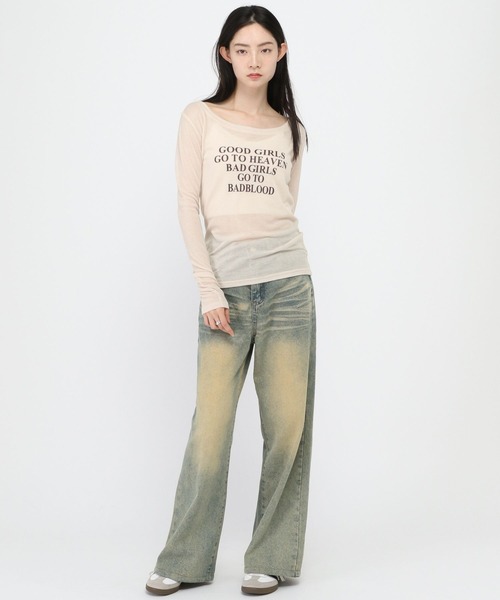 3.3 Field Trip （3.3フィールドトリップ）の「3.3 Field Trip／ロゴスリムロングスリーブ（Tシャツ/カットソー・レディース・ブラック/オフホワイト/ベージュ/ピンク・FREE）」の21枚目の写真