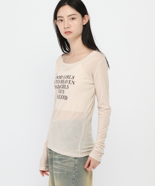 3.3 Field Trip （3.3フィールドトリップ）の「3.3 Field Trip／ロゴスリムロングスリーブ（Tシャツ/カットソー・レディース・ブラック/オフホワイト/ベージュ/ピンク・FREE）」の18枚目の写真