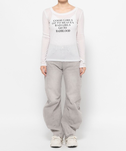 3.3 Field Trip （3.3フィールドトリップ）の「3.3 Field Trip／ロゴスリムロングスリーブ（Tシャツ/カットソー・レディース・ブラック/オフホワイト/ベージュ/ピンク・FREE）」の17枚目の写真