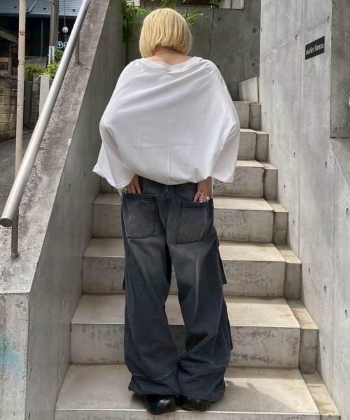 Candy Stripper（キャンディストリッパー）の「FIRE SKULL OVER SIZE RAGLAN トップス（Tシャツ/カットソー・レディース・オフホワイト/カーキ/ブラック・FREE）」の22枚目の写真