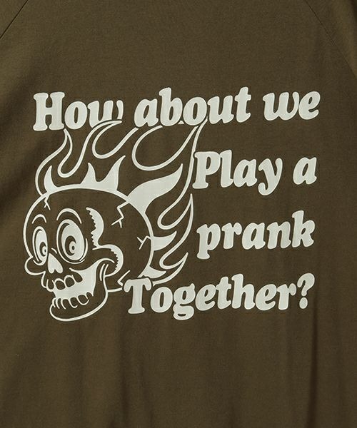 Candy Stripper（キャンディストリッパー）の「FIRE SKULL OVER SIZE RAGLAN トップス（Tシャツ/カットソー・レディース・オフホワイト/カーキ/ブラック・FREE）」の5枚目の写真