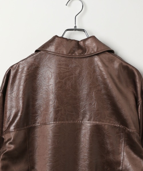 セール】ライトフェイクレザージャケットブルゾン（ブルゾン