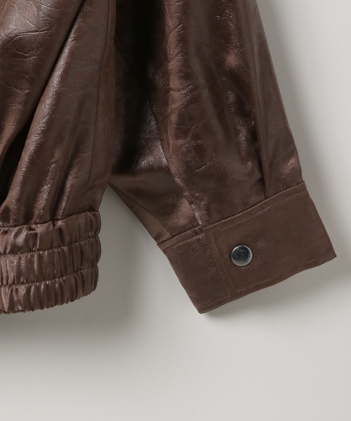 PAGEBOY（ページボーイ）の「ライトフェイクレザージャケットブルゾン（ブルゾン・レディース・ブラック/グレー系その他/ブラウン・FREE）」の17枚目の写真