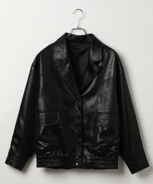 PAGEBOY（ページボーイ）の「ライトフェイクレザージャケットブルゾン（ブルゾン・レディース・ブラック/グレー系その他/ブラウン・FREE）」の20枚目の写真