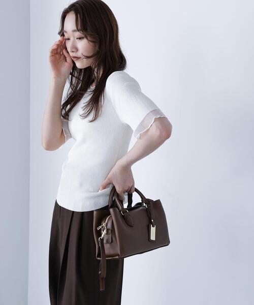 NATURAL BEAUTY BASIC(ナチュラルビューティーベーシック)の「◇シアー切替リブニット(ニット/セーター・レディース・オフホワイト/ダークオレンジ/ブラック・FREE)」の19枚目の写真