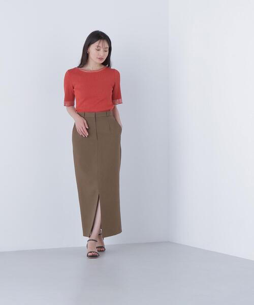 NATURAL BEAUTY BASIC(ナチュラルビューティーベーシック)の「◇シアー切替リブニット(ニット/セーター・レディース・オフホワイト/ダークオレンジ/ブラック・FREE)」の16枚目の写真
