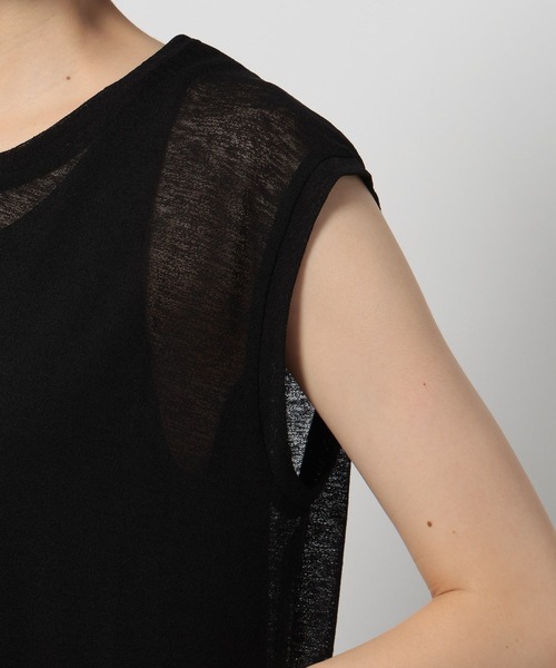 niko and...(ニコアンド)の「シアーフレンチタンクセット(タンクトップ・レディース・オフホワイト/ブラック/イエロー・FREE)」の7枚目の写真