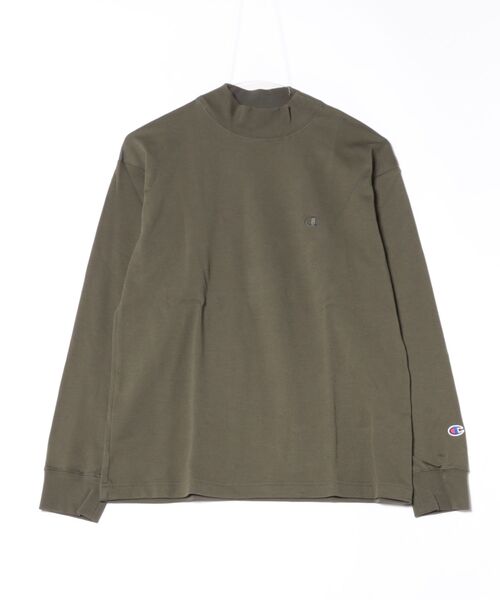 Champion（チャンピオン）の「【Champion】C3-C427/MOCK NECK LS T-SHIRT/モックネック/ロングスリーブTシャツ/チャンピオン（Tシャツ/カットソー・メンズ・ネイビー/オリーブ/ブラック/チャコール/オフホワイト・XL/M/L/S）」の4枚目の写真