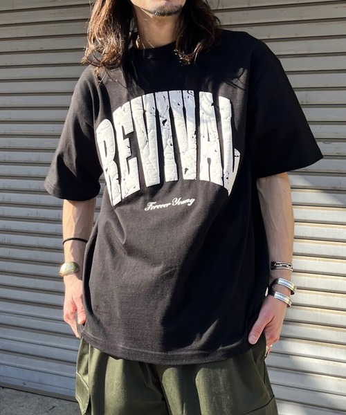 DOUBLE STEAL(ダブルスティール)の「REVIVAL 発泡PTビッグシルエットTシャツ(Tシャツ/カットソー・メンズ・ネイビー/ホワイト/ブラック・MEDIUM/LARGE)」の3枚目の写真