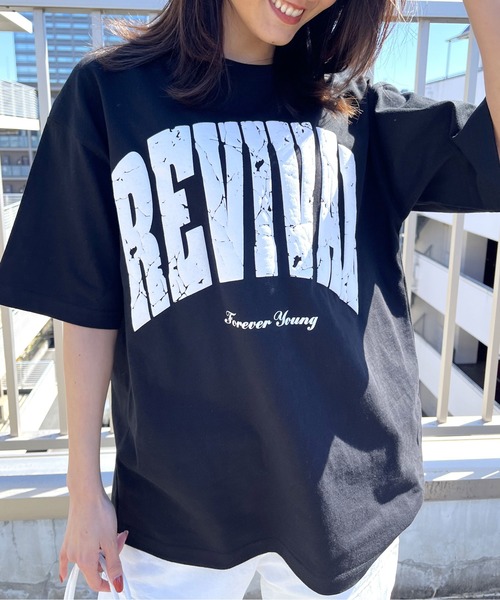 DOUBLE STEAL(ダブルスティール)の「REVIVAL 発泡PTビッグシルエットTシャツ(Tシャツ/カットソー・メンズ・ネイビー/ホワイト/ブラック・MEDIUM/LARGE)」の5枚目の写真