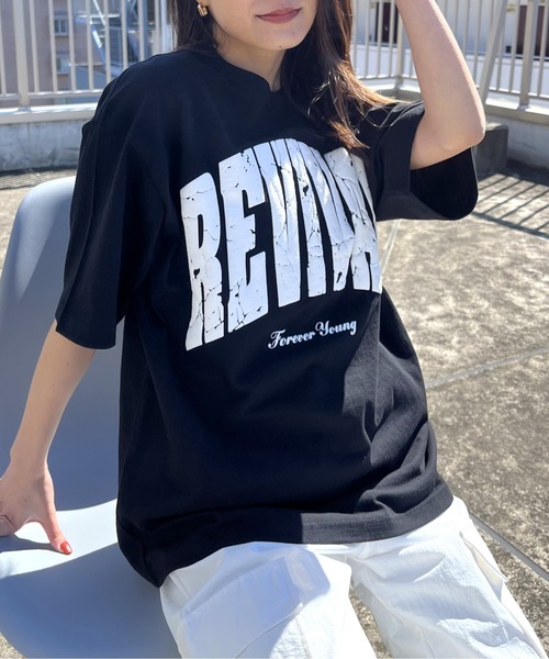 DOUBLE STEAL(ダブルスティール)の「REVIVAL 発泡PTビッグシルエットTシャツ(Tシャツ/カットソー・メンズ・ネイビー/ホワイト/ブラック・MEDIUM/LARGE)」の6枚目の写真