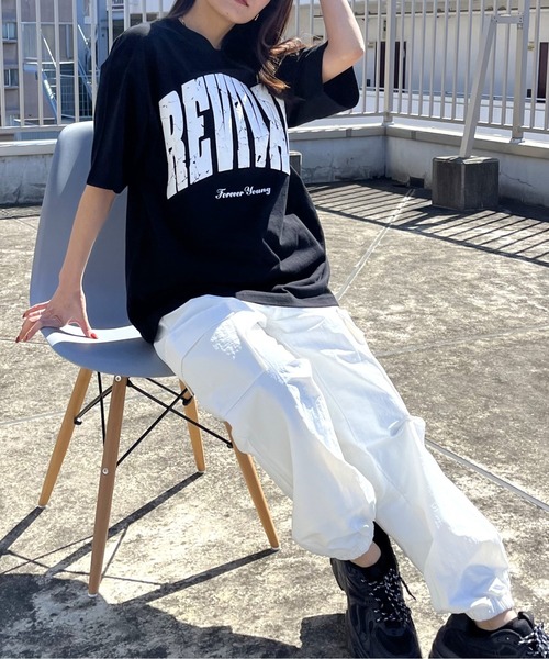 DOUBLE STEAL(ダブルスティール)の「REVIVAL 発泡PTビッグシルエットTシャツ(Tシャツ/カットソー・メンズ・ネイビー/ホワイト/ブラック・MEDIUM/LARGE)」の7枚目の写真