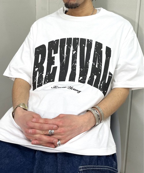 DOUBLE STEAL(ダブルスティール)の「REVIVAL 発泡PTビッグシルエットTシャツ(Tシャツ/カットソー・メンズ・ネイビー/ホワイト/ブラック・MEDIUM/LARGE)」の20枚目の写真