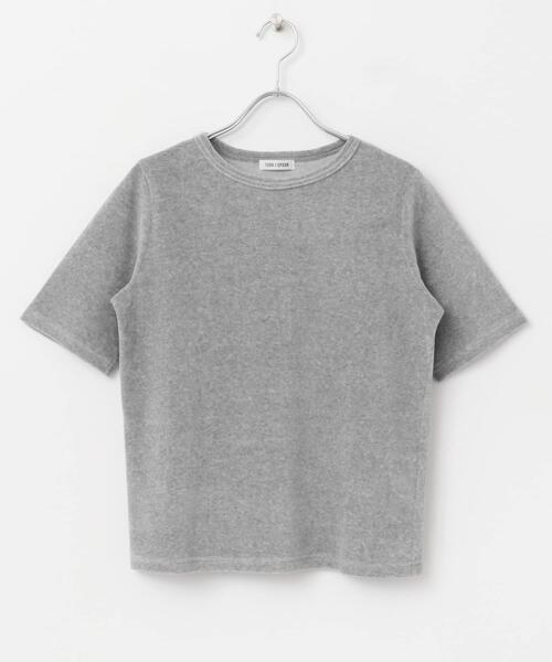 FORK&SPOON(フォークアンドスプーン)の「FORK&SPOON ベロアショートスリーブTシャツ(Tシャツ/カットソー・レディース・グリーン/チャコールグレー/グレー系その他・1)」の10枚目の写真