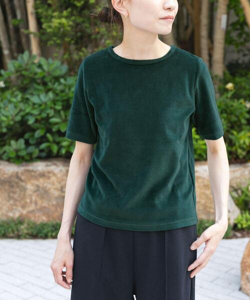 FORK&SPOON(フォークアンドスプーン)の「FORK&SPOON ベロアショートスリーブTシャツ(Tシャツ/カットソー・レディース・グリーン/チャコールグレー/グレー系その他・1)」の12枚目の写真