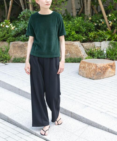 FORK&SPOON(フォークアンドスプーン)の「FORK&SPOON ベロアショートスリーブTシャツ(Tシャツ/カットソー・レディース・グリーン/チャコールグレー/グレー系その他・1)」の18枚目の写真