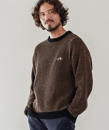 CALL&RESPONSE（コールアンドレスポンス）の「mn3146-ストライプ畦編みニットPO-サイセンタク プルオーバー（ニット/セーター）」