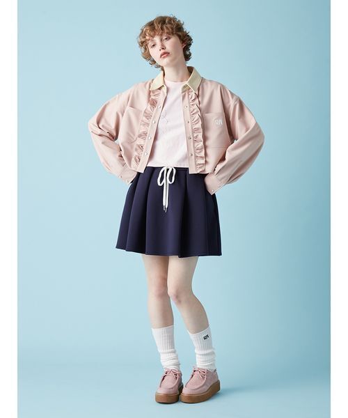 FURFUR（ファーファー）の「【WEB・一部店舗限定カラー】ポンチフレアミニスカート（スカート・レディース・ネイビー/アイボリー/サックスブルー/グレー・F）」の17枚目の写真