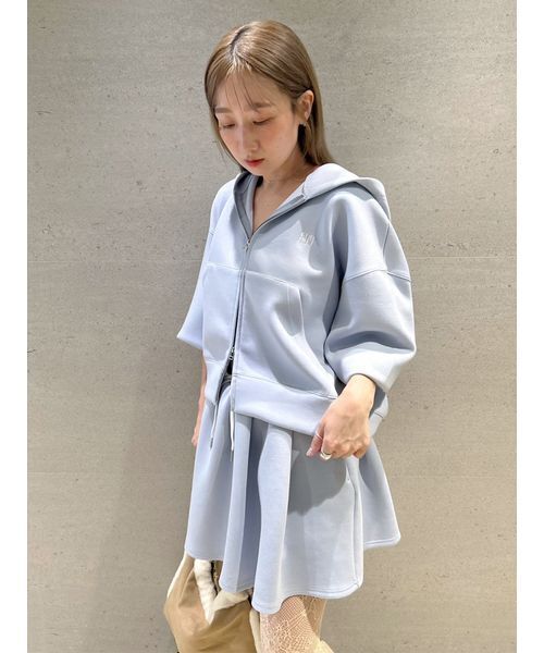 FURFUR（ファーファー）の「【WEB・一部店舗限定カラー】ポンチフレアミニスカート（スカート・レディース・ネイビー/アイボリー/サックスブルー/グレー・F）」の20枚目の写真