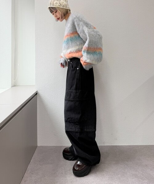 w closet(ダブルクローゼット)の「2WAYカーゴパンツ(その他パンツ・レディース・ベージュ/ブラック/カーキ/ブルー/ピンク/ブラウン・MEDIUM/SMALL)」の9枚目の写真