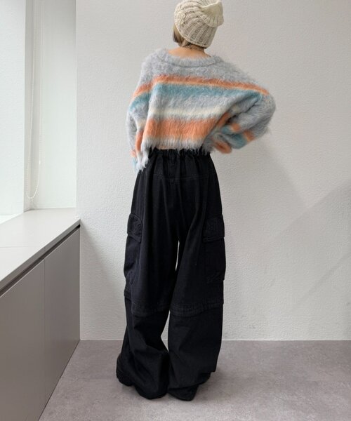 w closet(ダブルクローゼット)の「2WAYカーゴパンツ(その他パンツ・レディース・ベージュ/ブラック/カーキ/ブルー/ピンク/ブラウン・MEDIUM/SMALL)」の10枚目の写真