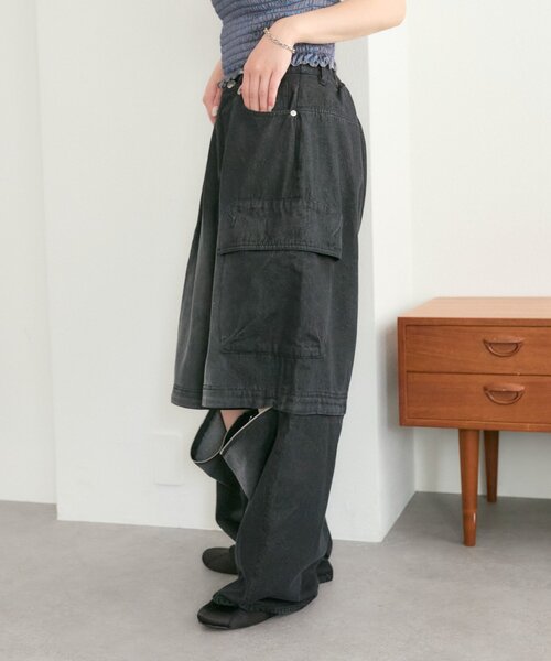 w closet(ダブルクローゼット)の「2WAYカーゴパンツ(その他パンツ・レディース・ベージュ/ブラック/カーキ/ブルー/ピンク/ブラウン・MEDIUM/SMALL)」の14枚目の写真