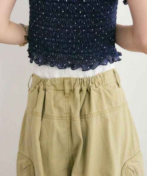 w closet(ダブルクローゼット)の「2WAYカーゴパンツ(その他パンツ・レディース・ベージュ/ブラック/カーキ/ブルー・MEDIUM/SMALL)」の9枚目の写真