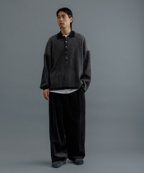 ADAM ET ROPE'（アダムエロペ）の「【WEB限定】2タック ワイドストレート ドカンパンツ / バギーパンツ /コーデュロイ / ユニセックス（その他パンツ・メンズ・ブラック/チャコールグレー/オフホワイト/ベージュ系その他・S/M/L）」の7枚目の写真