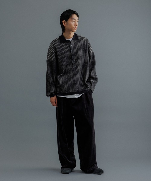 ADAM ET ROPE'（アダムエロペ）の「【WEB限定】2タック ワイドストレート ドカンパンツ / バギーパンツ /コーデュロイ / ユニセックス（その他パンツ・メンズ・ブラック/チャコールグレー/オフホワイト/ベージュ系その他・S/M/L）」の8枚目の写真