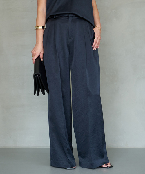【Deuxieme Classe】Minimal Satin パンツ Deuxieme Classe スラックス パンツ Minimal Satin レディース