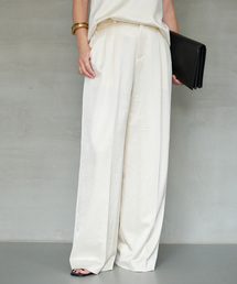 Deuxieme Classeホワイトパンツ36サイズ　新品 Stretch twill タックパンツ（スラックス）｜Deuxieme Classe