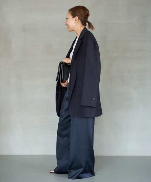 Deuxieme Classe（ドゥーズィエムクラス）の「Minimal Satin パンツ（スラックス・レディース・ネイビー/ホワイト・38/36/34）」の20枚目の写真