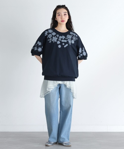 somari imagination(ソマリ イマジネーション)の「『レースプリントカットソー』(Tシャツ/カットソー・レディース・ネイビー/ボルドー・1/2)」の16枚目の写真