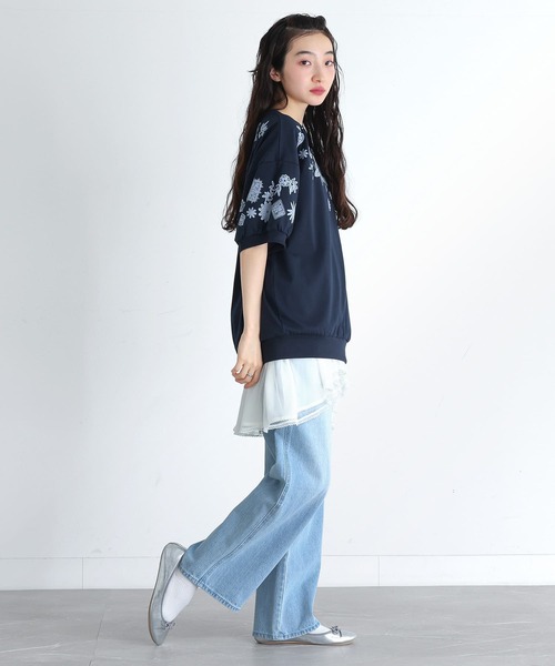 somari imagination(ソマリ イマジネーション)の「『レースプリントカットソー』(Tシャツ/カットソー・レディース・ネイビー/ボルドー・1/2)」の17枚目の写真