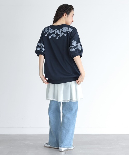 somari imagination(ソマリ イマジネーション)の「『レースプリントカットソー』(Tシャツ/カットソー・レディース・ネイビー/ボルドー・1/2)」の18枚目の写真