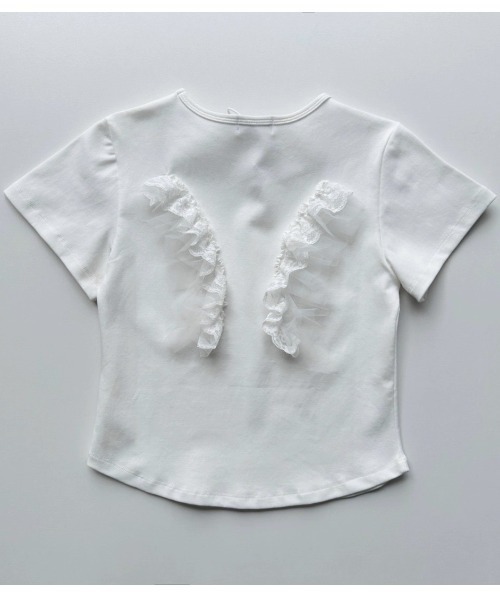 .KOM（ドットコム）の「A'GEM/9 × .kom 『.KOM/ドットケーオーエム』 背中レース 羽半袖Tシャツ（Tシャツ/カットソー・レディース・ホワイト/ブラック・FREE）」の20枚目の写真